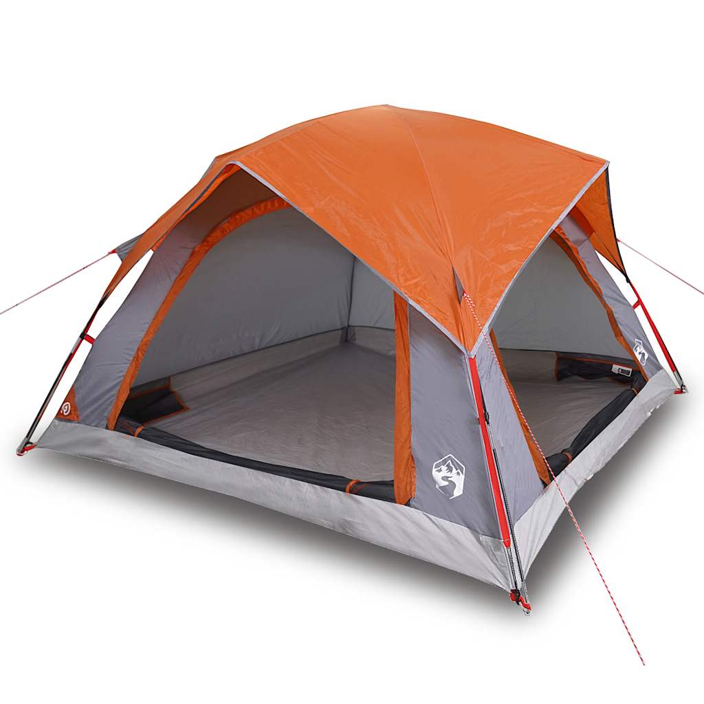 vidaXL Cabină cort de camping 4 persoane gri și portocaliu impermeabil vidaXL Cabină cort de camping 4 persoane gri și portocaliu impermeabil