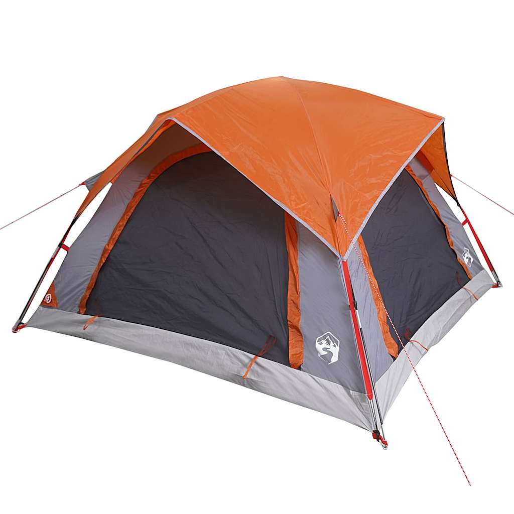 vidaXL Cabină cort de camping 4 persoane gri și portocaliu impermeabil vidaXL Cabină cort de camping 4 persoane gri și portocaliu impermeabil