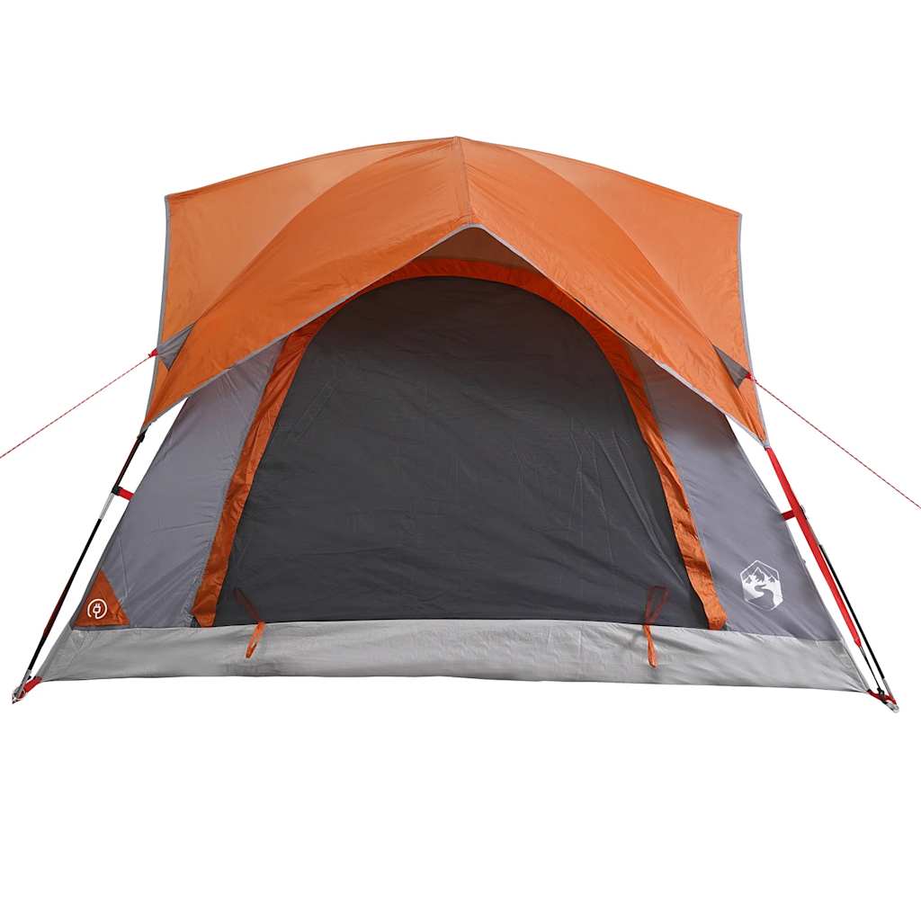 vidaXL Cabină cort de camping 4 persoane gri și portocaliu impermeabil vidaXL Cabină cort de camping 4 persoane gri și portocaliu impermeabil