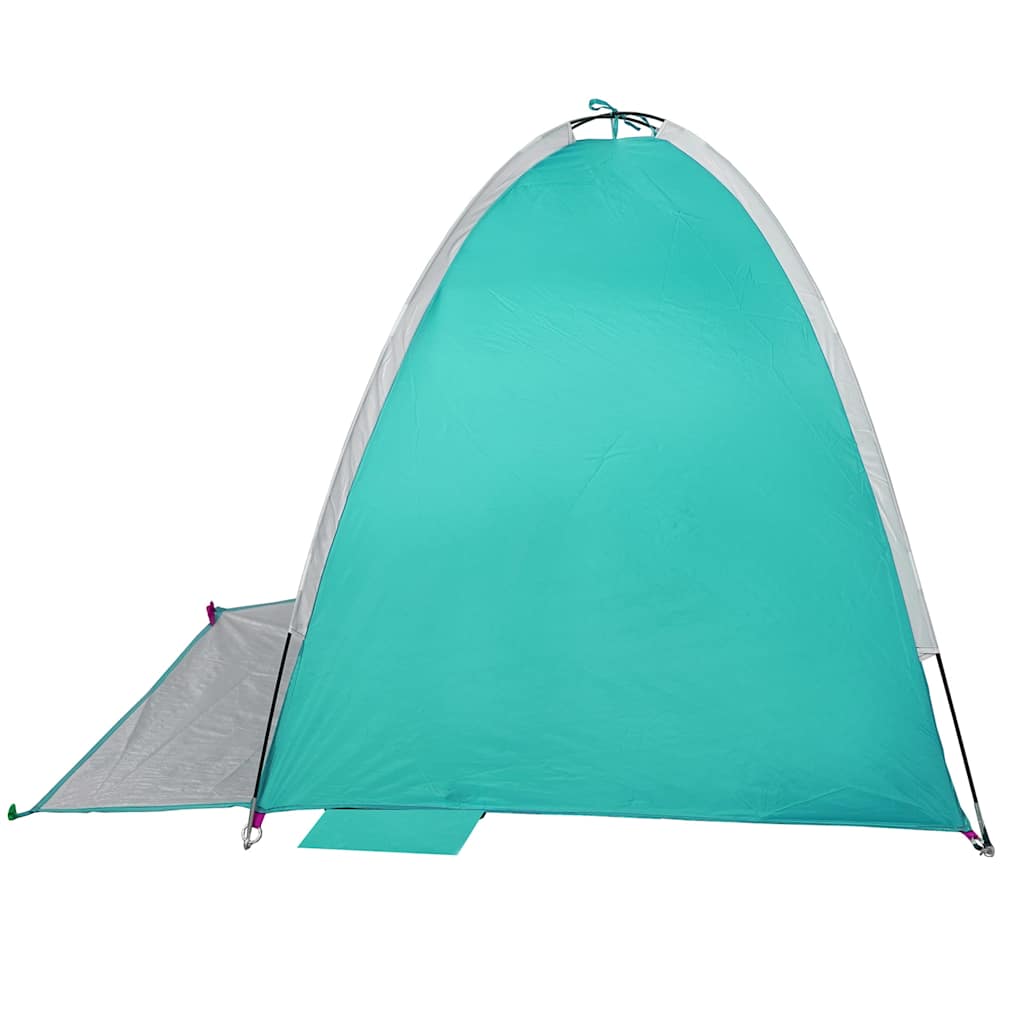vidaXL Cort de plajă 3 persoane, verde marin, impermeabil