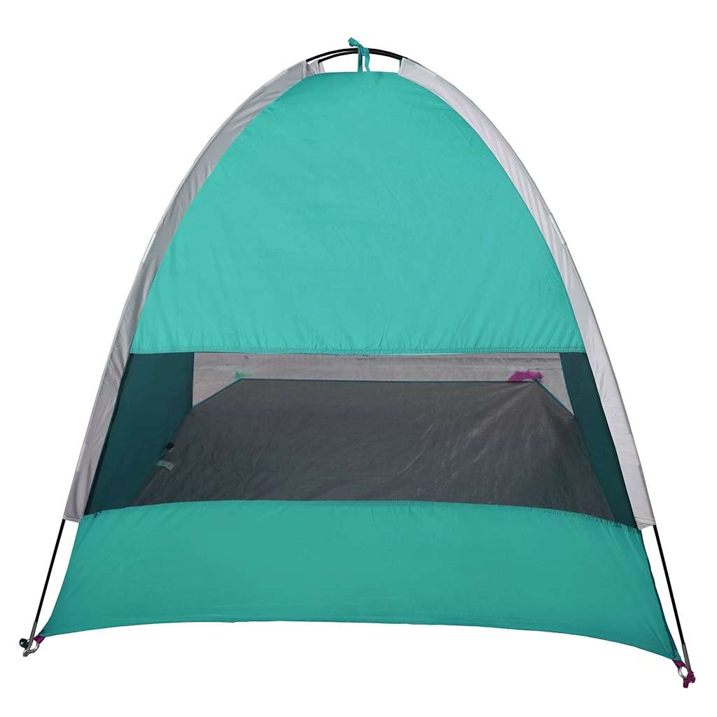 vidaXL Cort de plajă 3 persoane, verde marin, impermeabil
