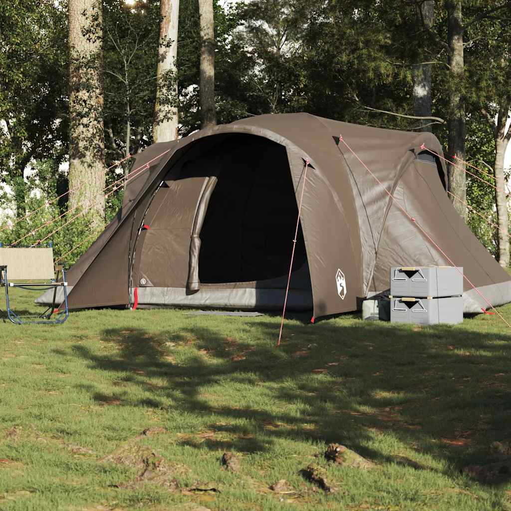 vidaXL Cort de camping cupolă pentru 6 persoane, maro, impermeabil