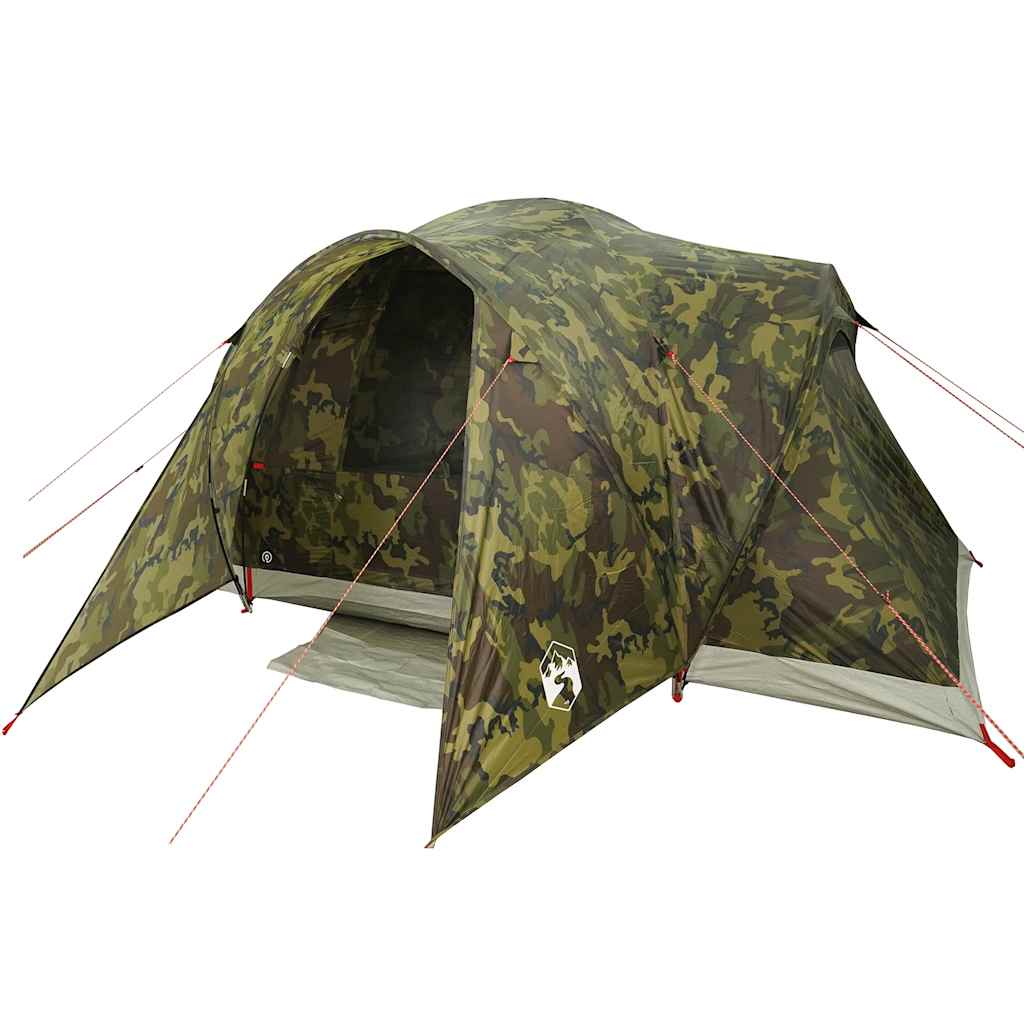 vidaXL Cort de familie cupolă pentru 6 persoane, camuflaj, impermeabil vidaXL Cort de familie cupolă pentru 6 persoane, camuflaj, impermeabil
