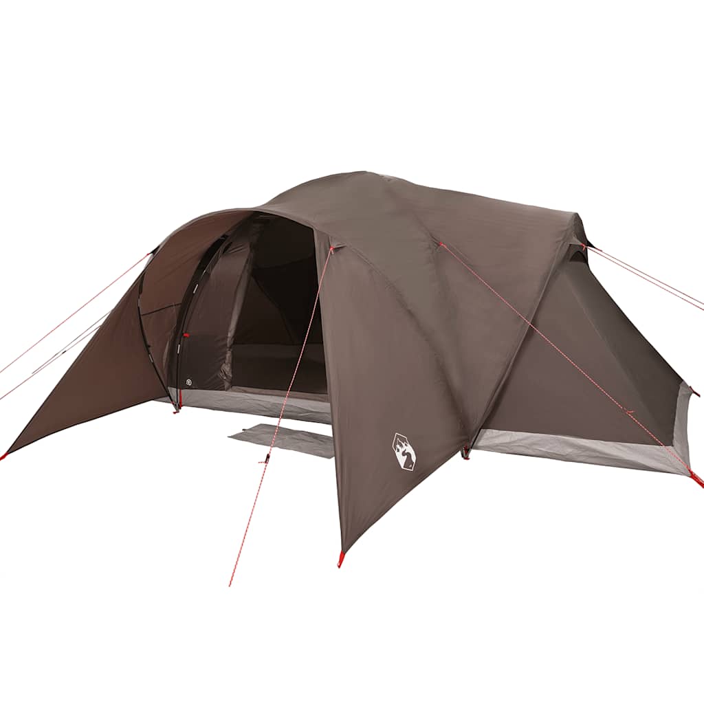 vidaXL Cort de camping cupolă pentru 6 persoane, maro, impermeabil
