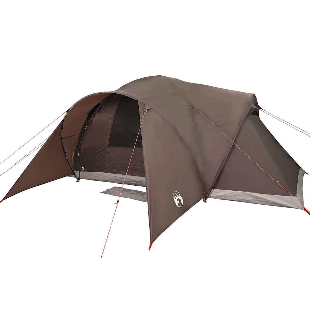 vidaXL Cort de camping cupolă pentru 6 persoane, maro, impermeabil