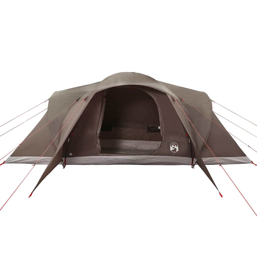 vidaXL Cort de camping cupolă pentru 6 persoane, maro, impermeabil