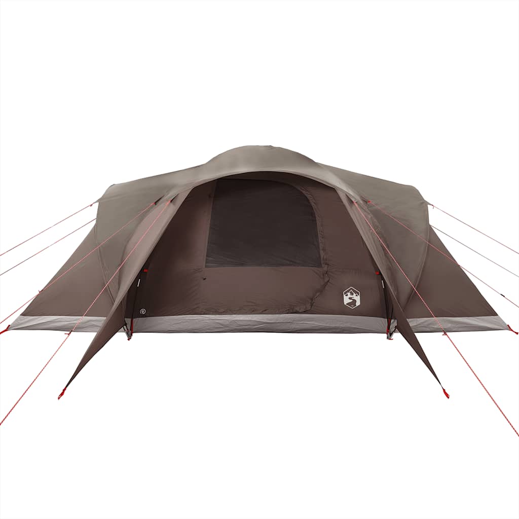 vidaXL Cort de camping cupolă pentru 6 persoane, maro, impermeabil