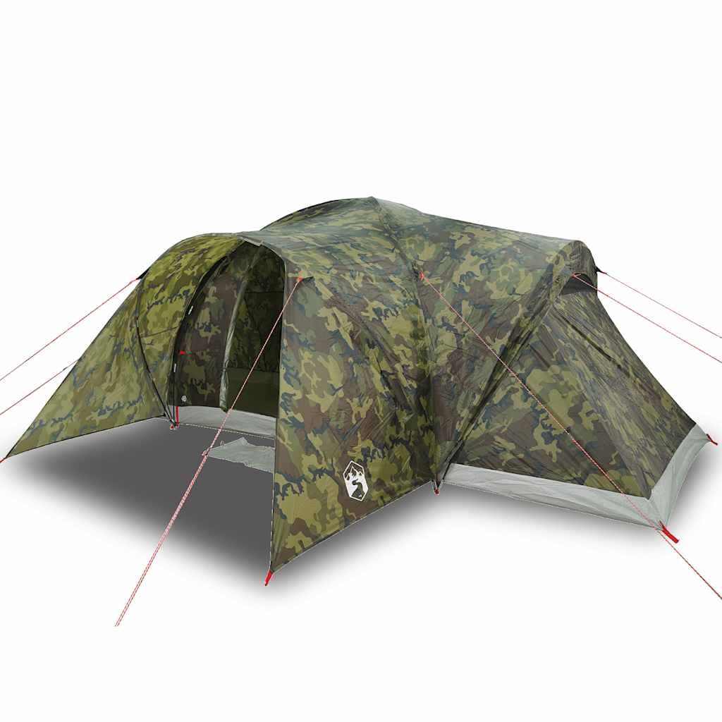 vidaXL Cort de familie cupolă pentru 6 persoane, camuflaj, impermeabil vidaXL Cort de familie cupolă pentru 6 persoane, camuflaj, impermeabil