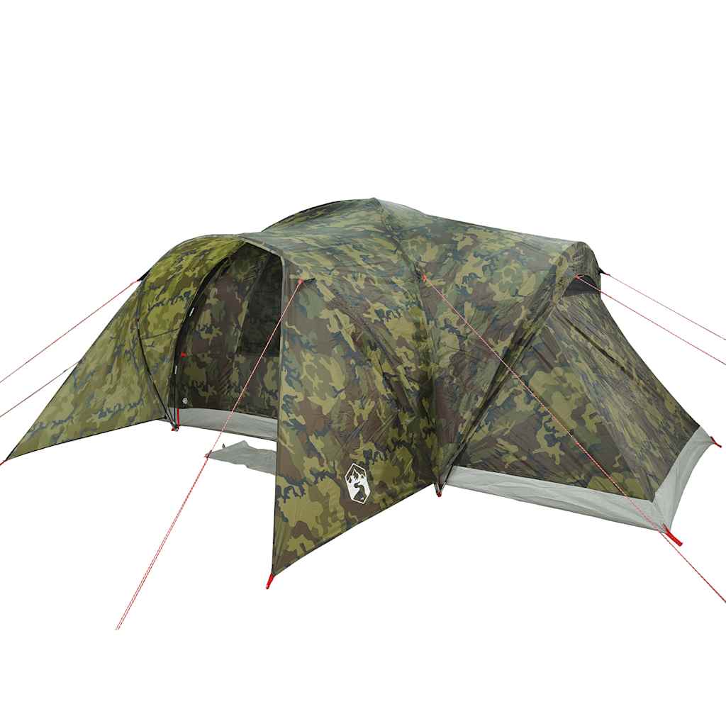 vidaXL Cort de familie cupolă pentru 6 persoane, camuflaj, impermeabil vidaXL Cort de familie cupolă pentru 6 persoane, camuflaj, impermeabil
