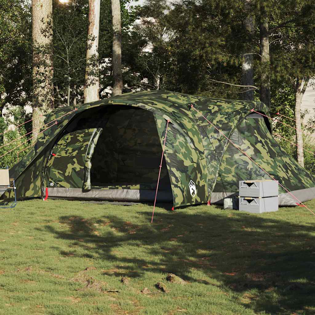 vidaXL Cort de familie cupolă pentru 6 persoane, camuflaj, impermeabil vidaXL Cort de familie cupolă pentru 6 persoane, camuflaj, impermeabil