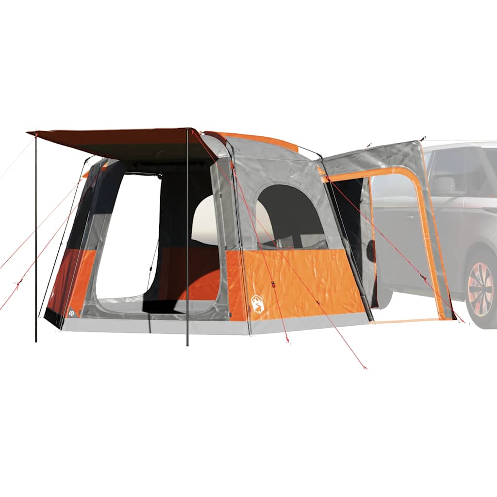 vidaXL Cort auto pentru 4 persoane, gri/portocaliu, impermeabil vidaXL Cort auto pentru 4 persoane, gri/portocaliu, impermeabil