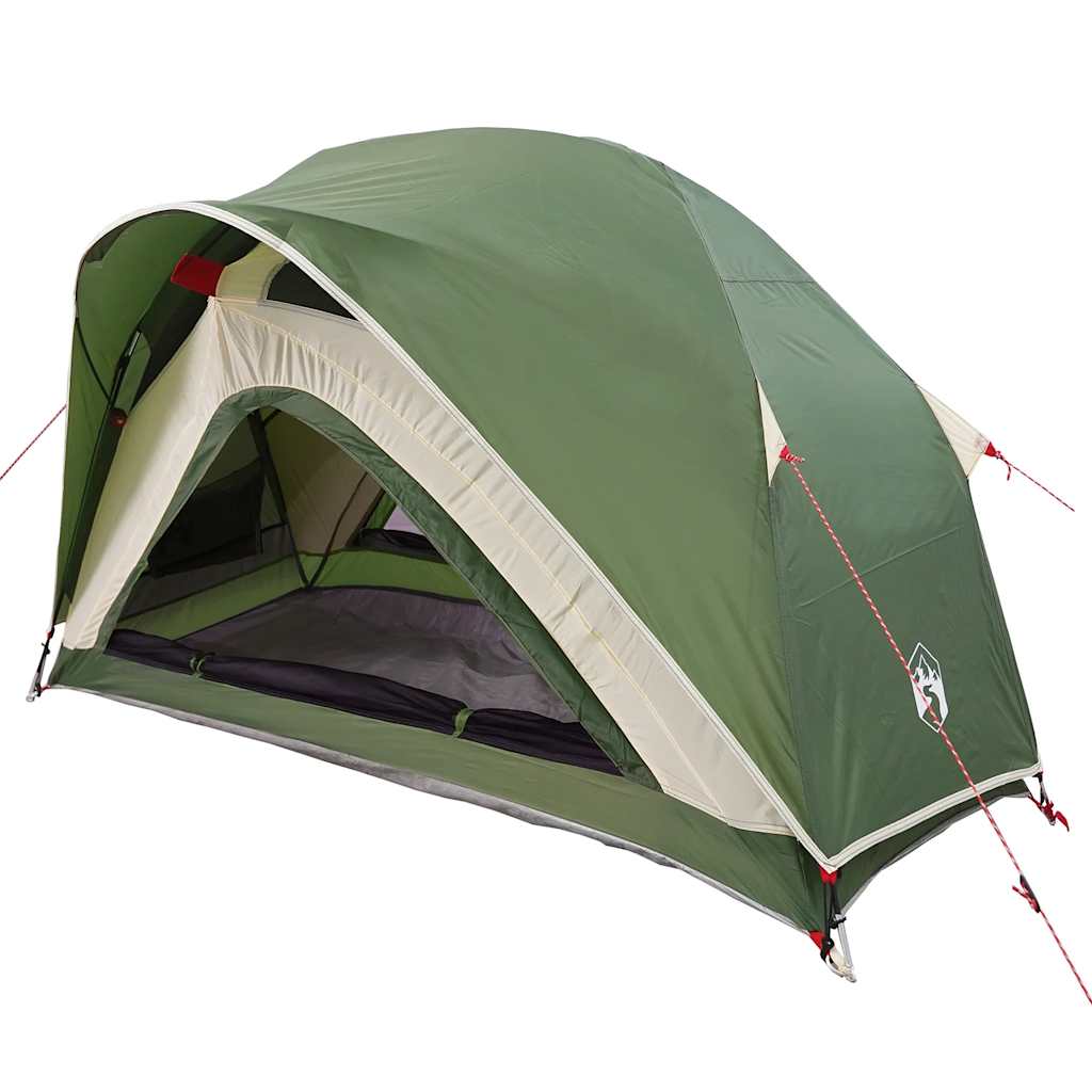 vidaXL Cort de camping pentru 1 persoană, verde, impermeabil