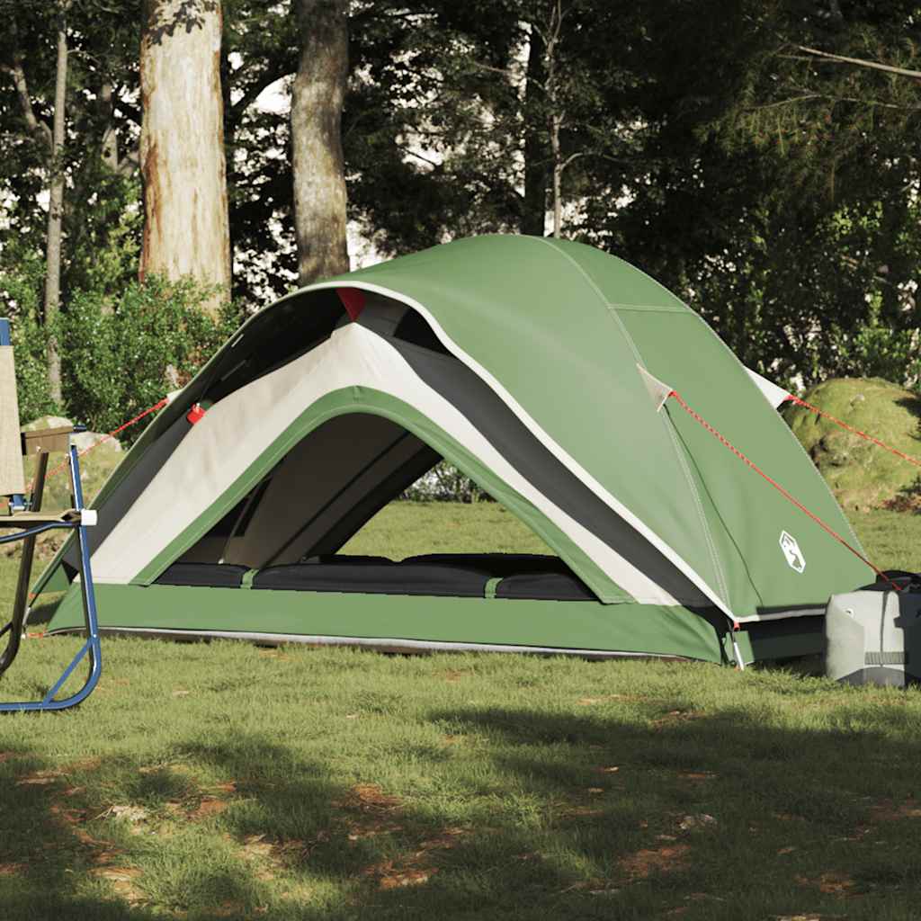 vidaXL Cort de camping pentru 1 persoană, verde, impermeabil