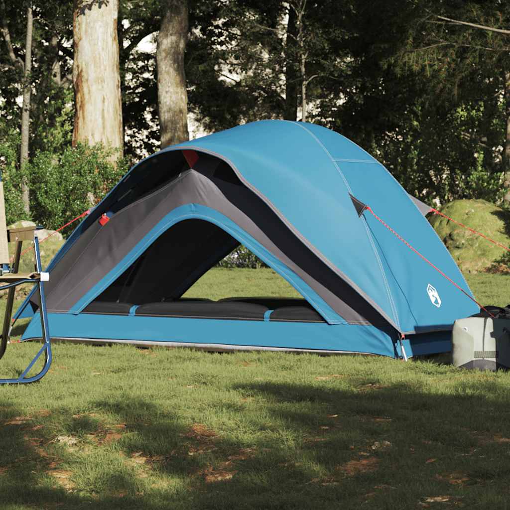 vidaXL Cort de camping pentru 1 persoană, albastru, impermeabil