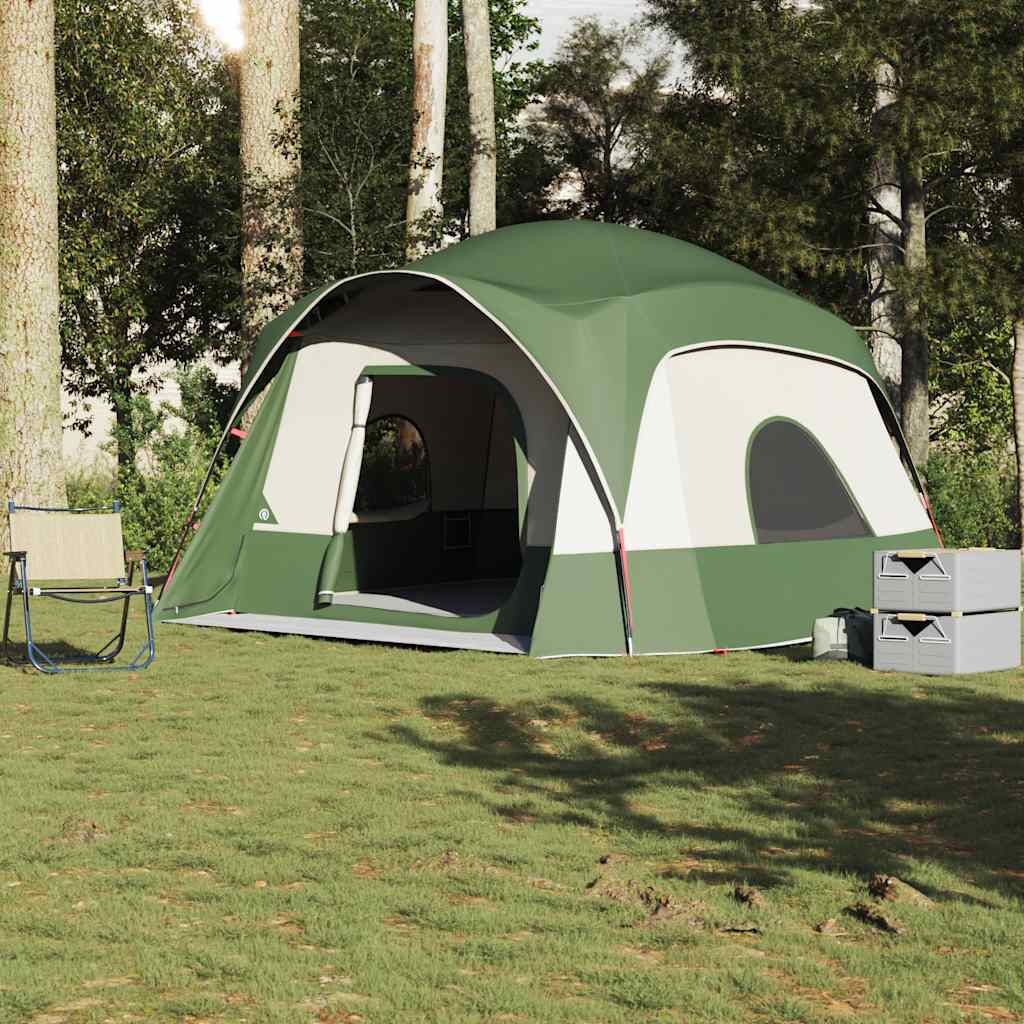 vidaXL Cort de familie pentru 6 persoane, verde, impermeabil vidaXL Cort de familie pentru 6 persoane, verde, impermeabil