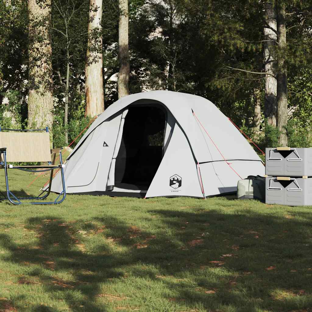 vidaXL Cabină cort camping 4 persoane alb, țesătură opacă, impermeabil vidaXL Cabină cort camping 4 persoane alb, țesătură opacă, impermeabil