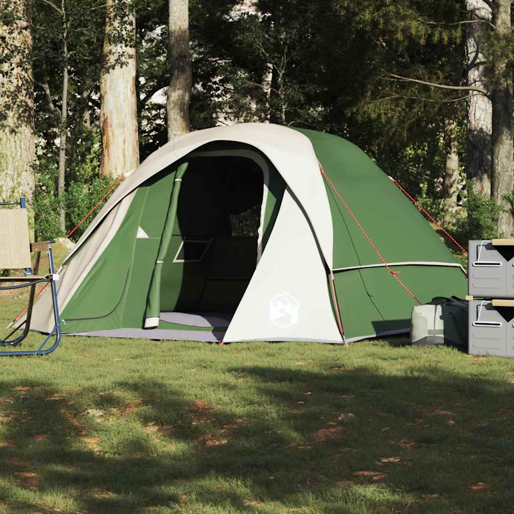 vidaXL Cort de familie pentru 6 persoane, verde, impermeabil vidaXL Cort de familie pentru 6 persoane, verde, impermeabil