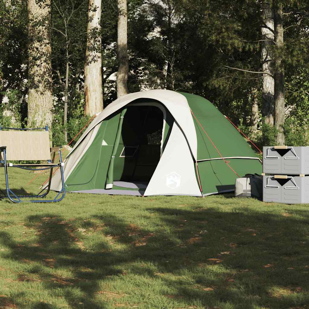 vidaXL Cort de familie pentru 6 persoane, verde, impermeabil vidaXL Cort de familie pentru 6 persoane, verde, impermeabil