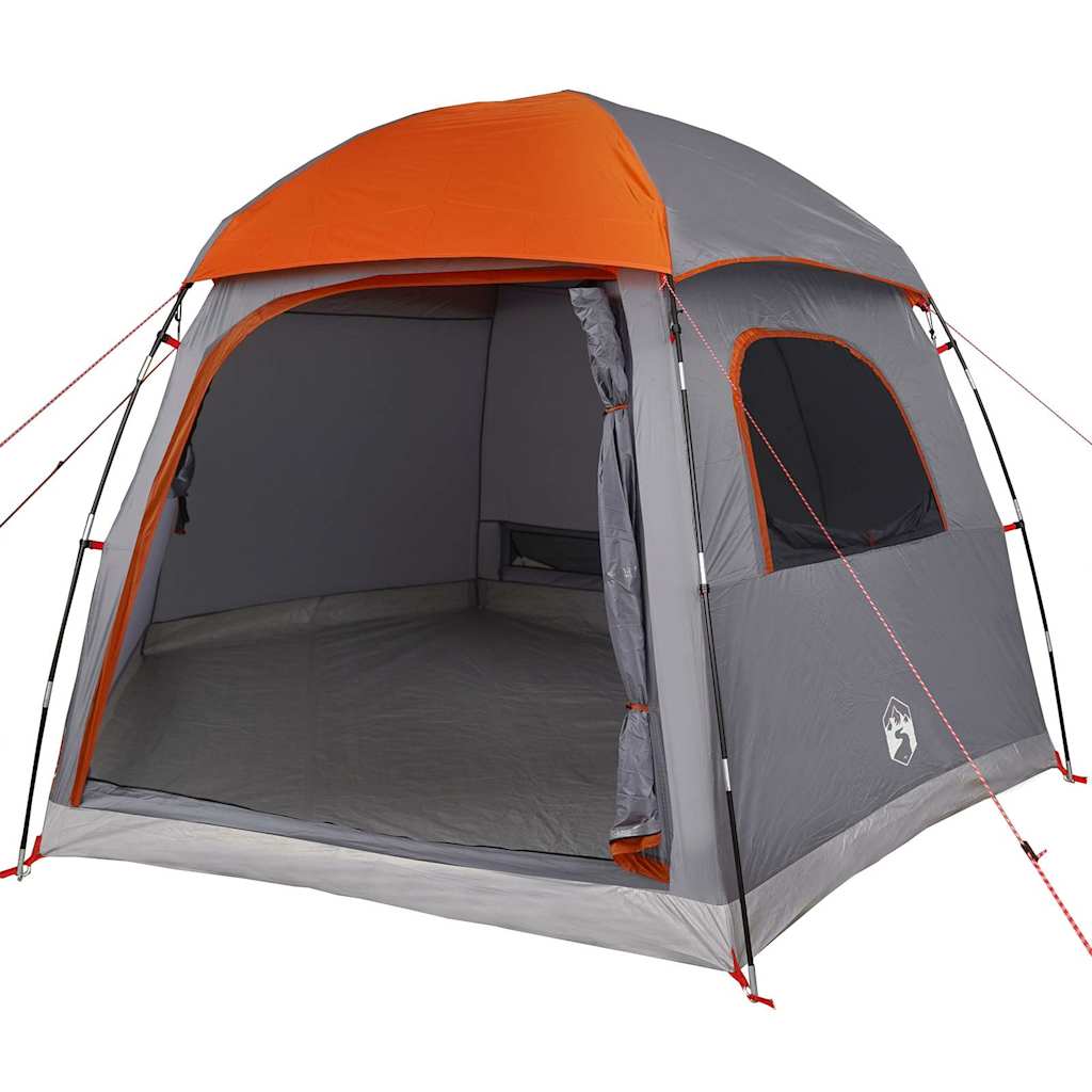 vidaXL Cort familie Igloo pentru 6 persoane gri/portocaliu impermeabil