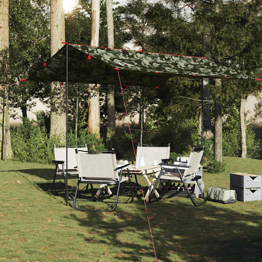 vidaXL Prelată de camping, camuflaj, 306x306 cm, impermeabilă vidaXL Prelată de camping, camuflaj, 306x306 cm, impermeabilă