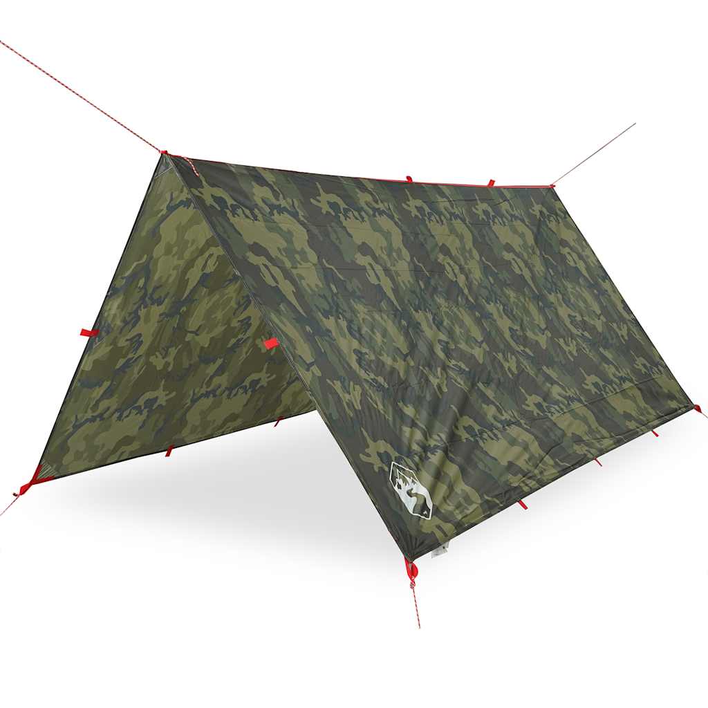 vidaXL Prelată de camping, camuflaj, 366x306 cm, impermeabilă