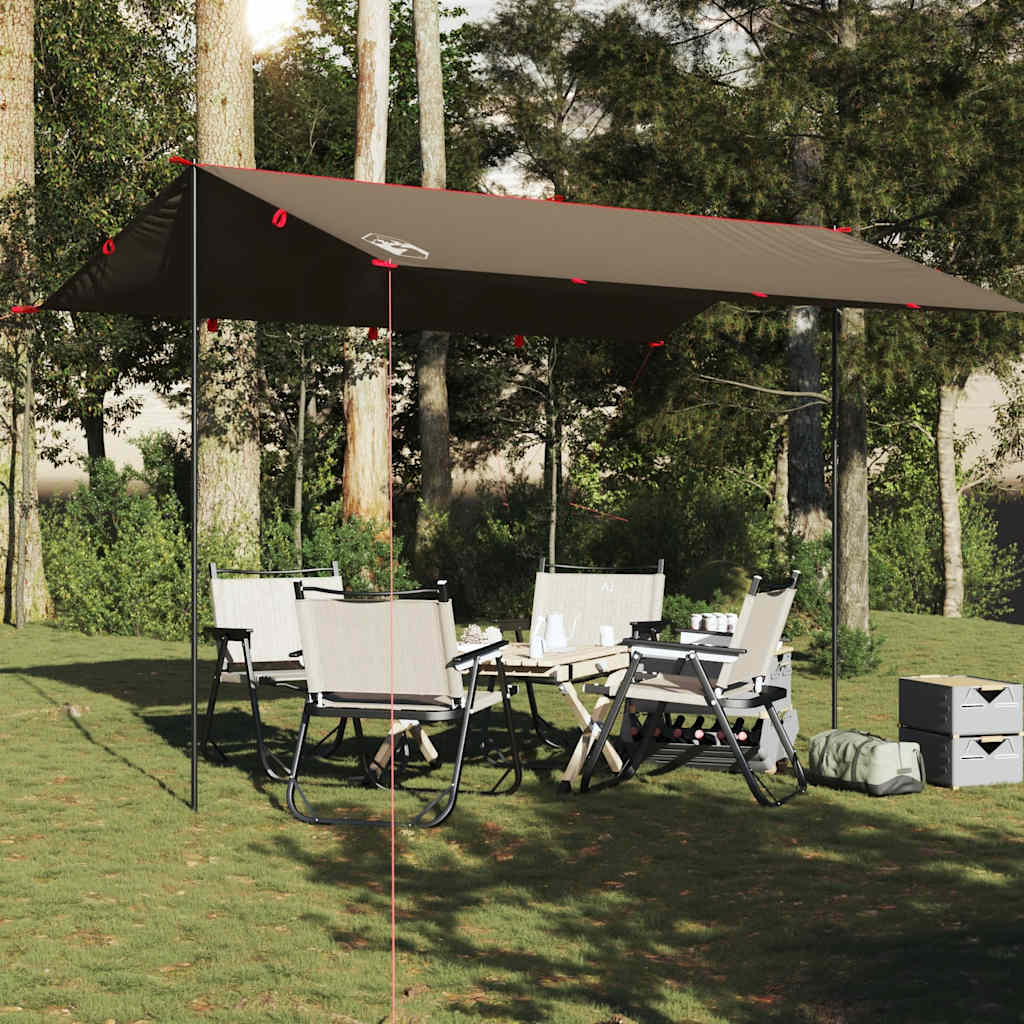 vidaXL Prelată de camping, maro, 406x306 cm, impermeabilă