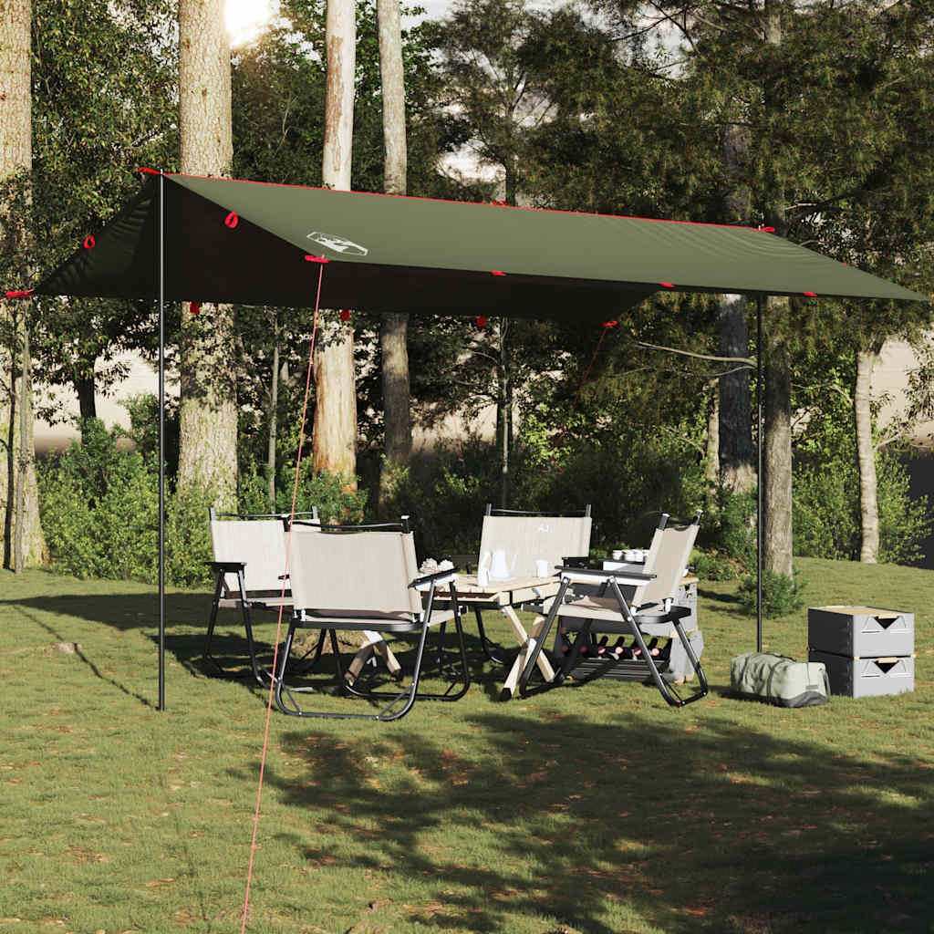 vidaXL Prelată de camping, verde măsliniu, 506x306 cm, impermeabilă