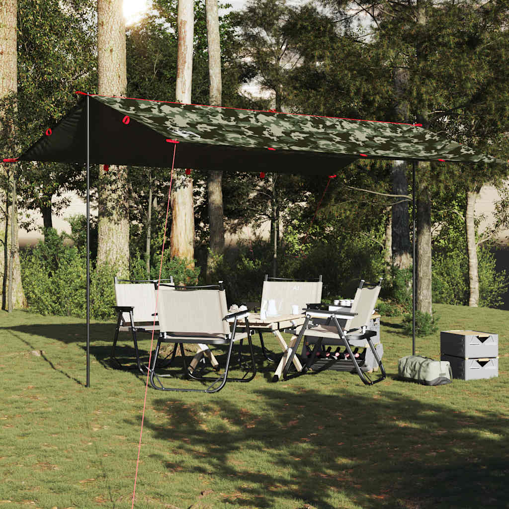 vidaXL Prelată de camping, camuflaj, 506x306 cm, impermeabilă