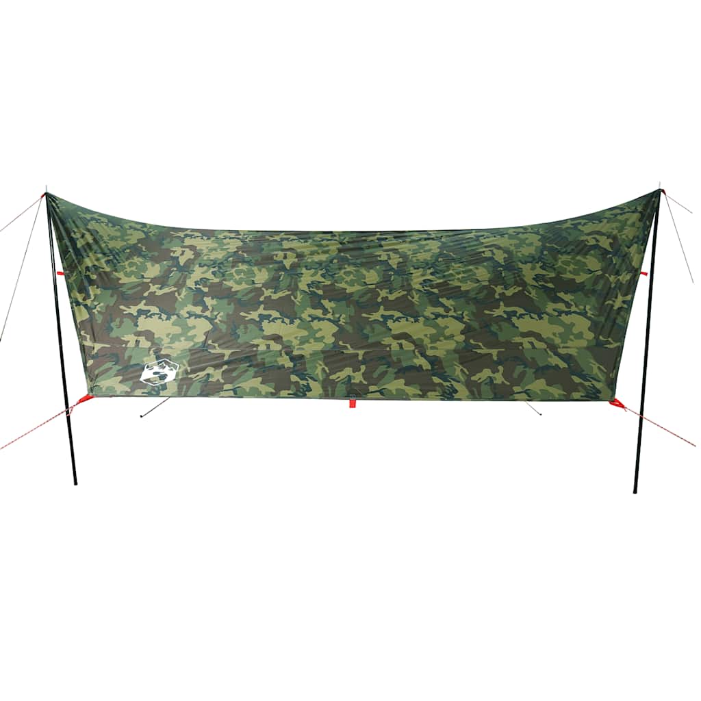 vidaXL Prelată de camping, camuflaj, 438x376x212 cm, impermeabilă