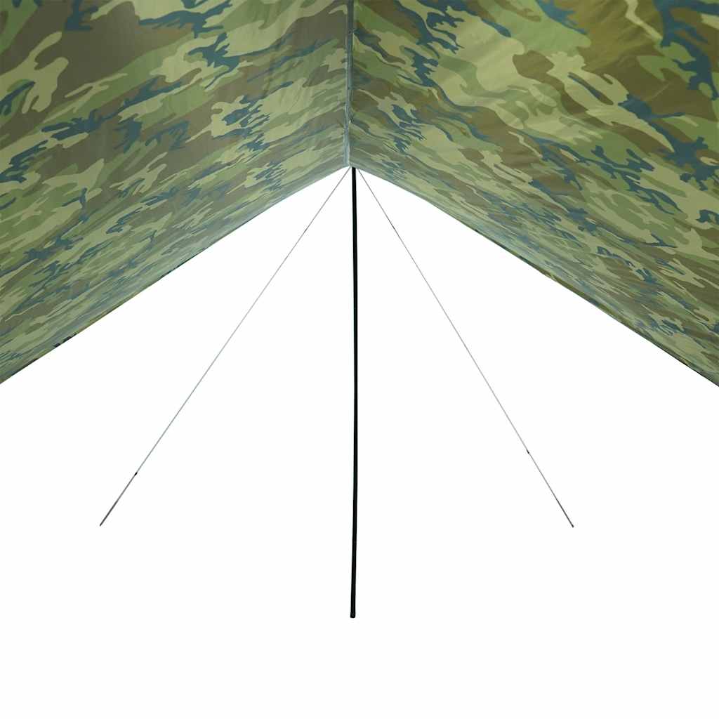 vidaXL Prelată de camping, camuflaj, 438x376x212 cm, impermeabilă