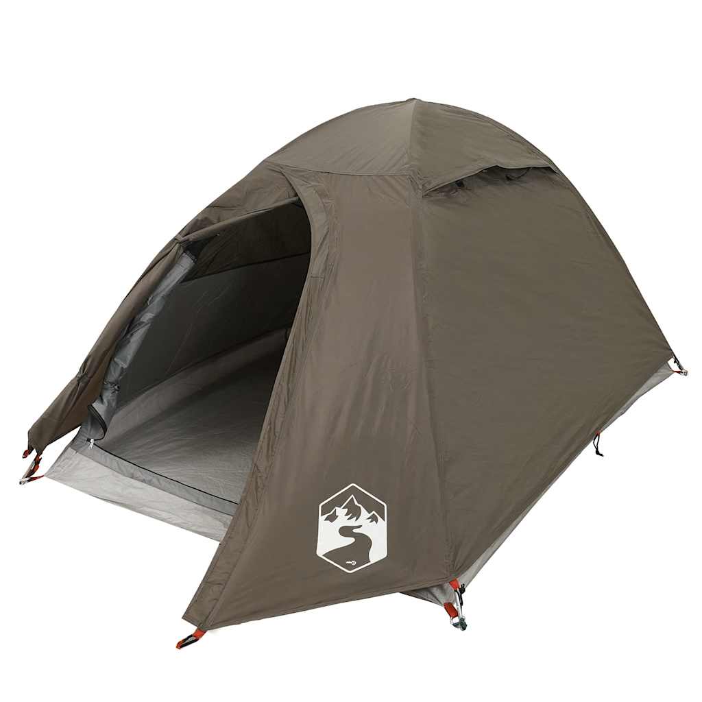 vidaXL Cort de camping cupolă pentru 2 persoane, maro, impermeabil