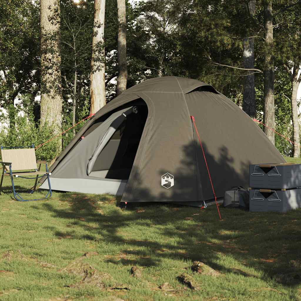 vidaXL Cort de camping cupolă pentru 4 persoane, maro, impermeabil