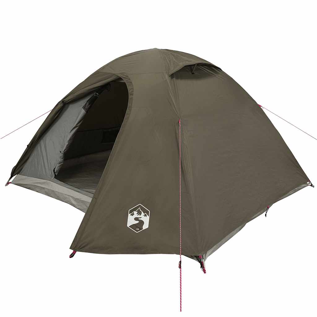 vidaXL Cort de camping cupolă pentru 4 persoane, maro, impermeabil