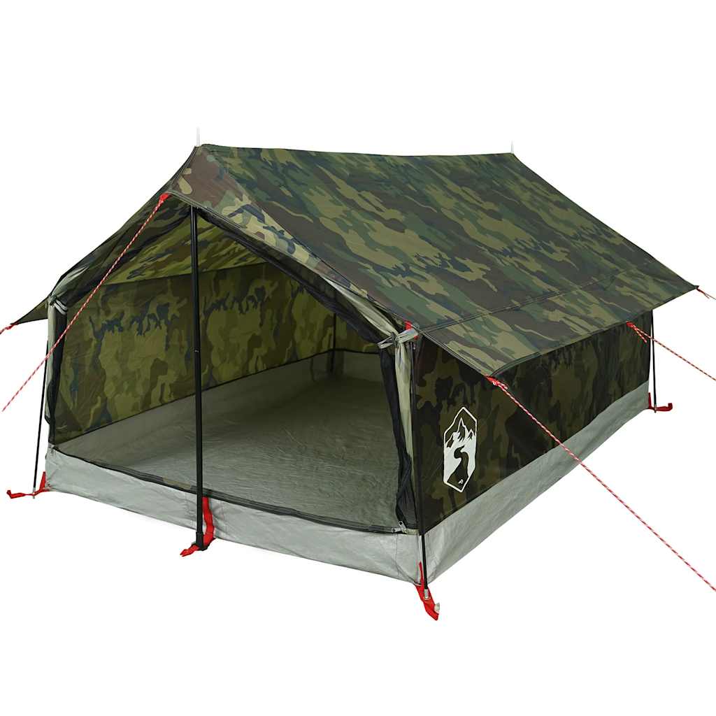 vidaXL Cort camping pentru 2 persoane, camuflaj, impermeabil