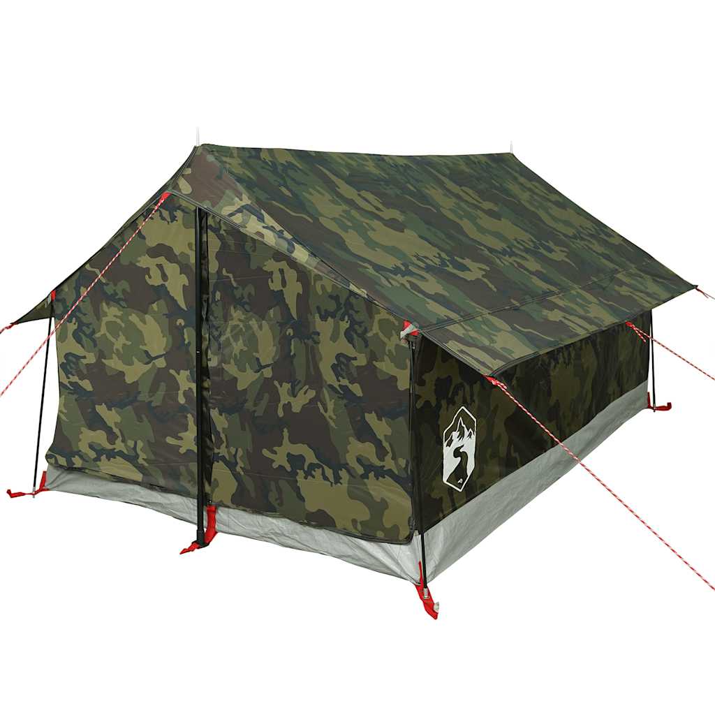 vidaXL Cort camping pentru 2 persoane, camuflaj, impermeabil