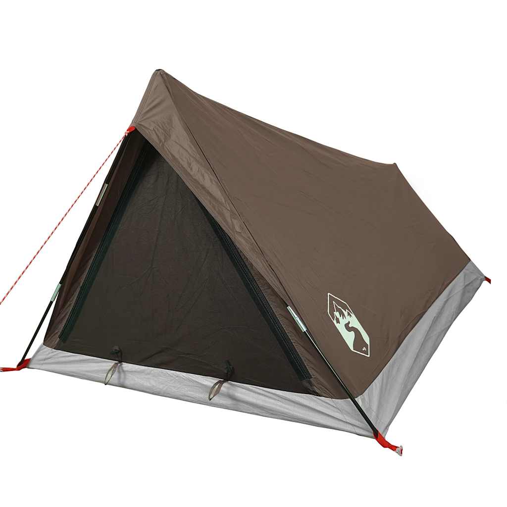 vidaXL Cort de camping pentru 2 persoane, maro, impermeabil
