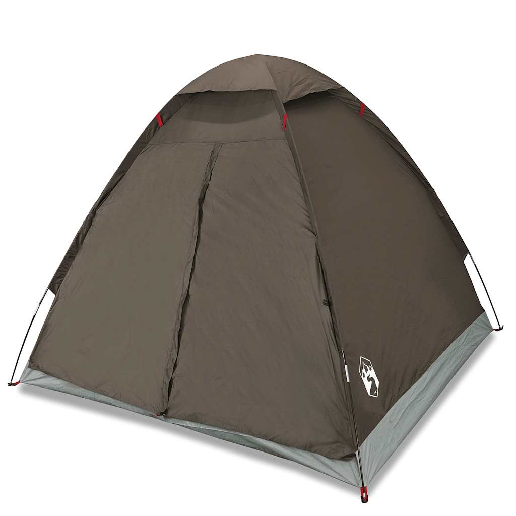 vidaXL Cort de camping cupolă pentru 2 persoane, maro, impermeabil