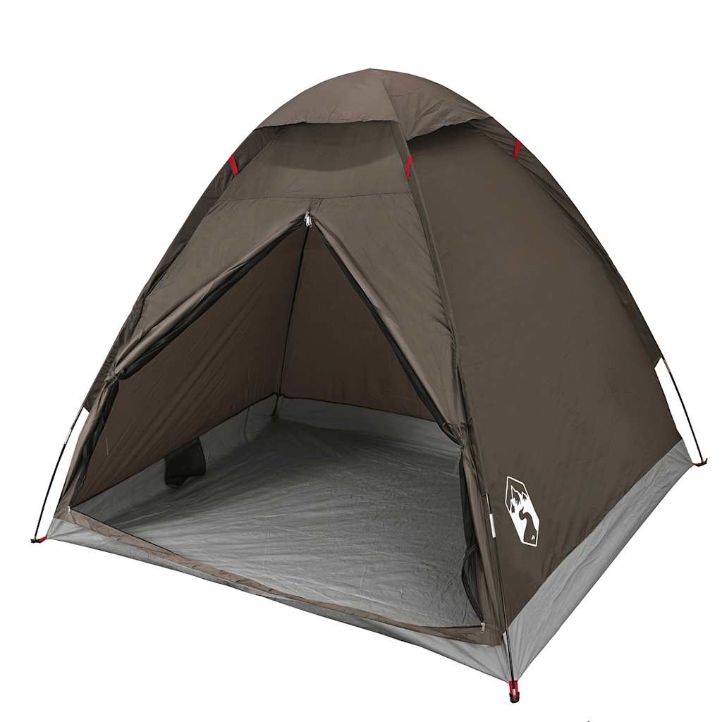 vidaXL Cort de camping cupolă pentru 2 persoane, maro, impermeabil