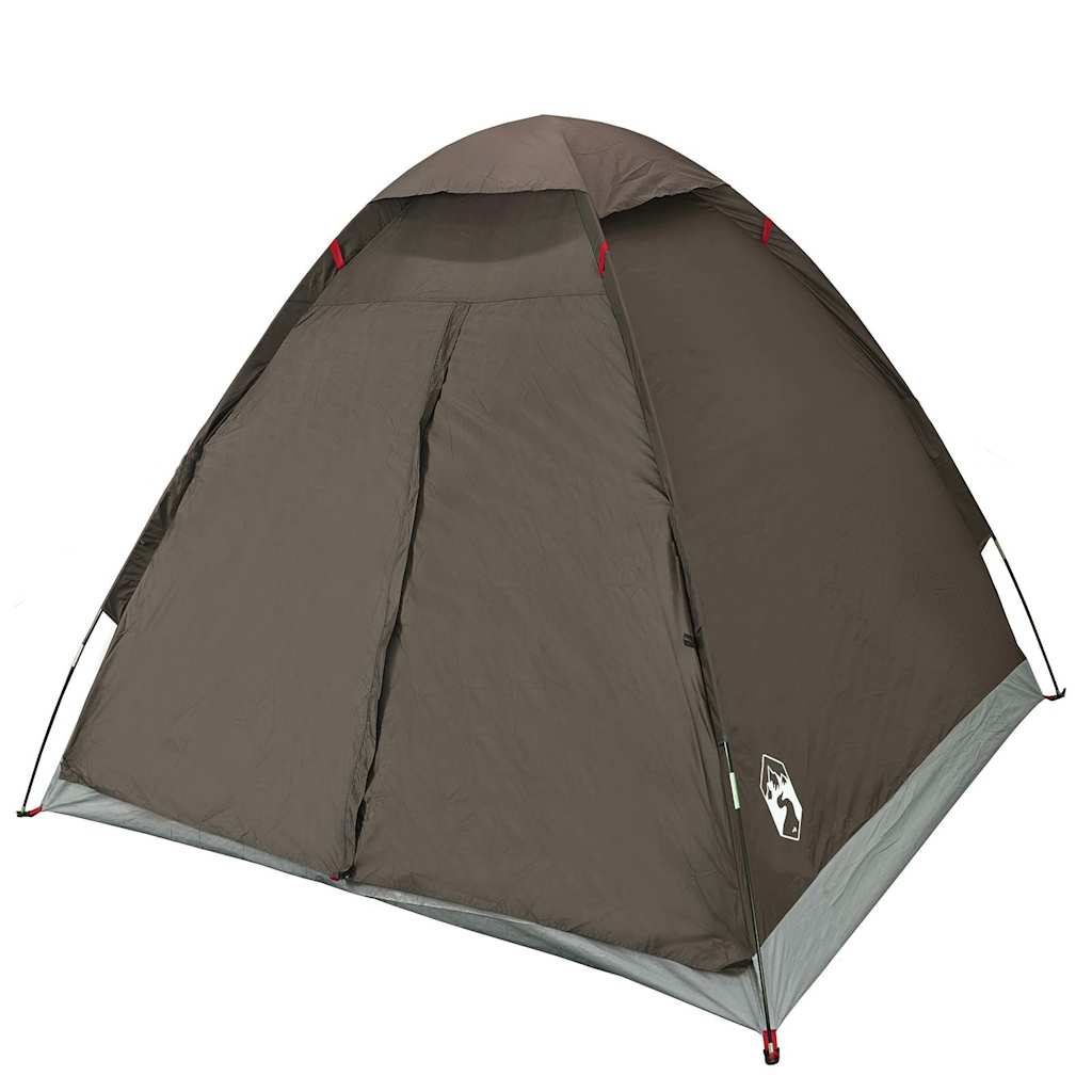 vidaXL Cort de camping cupolă pentru 2 persoane, maro, impermeabil