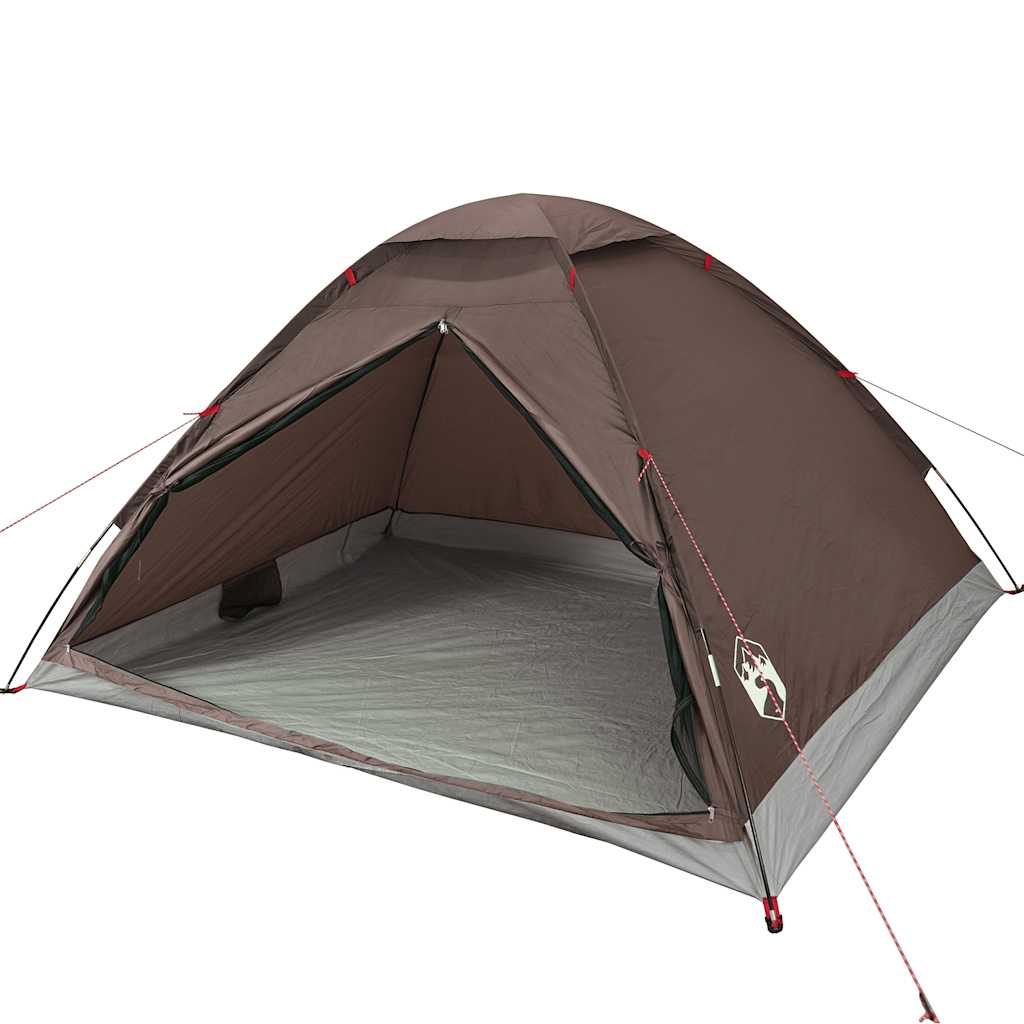 vidaXL Cort de camping cupolă pentru 4 persoane, maro, impermeabil