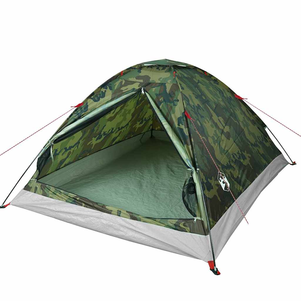 vidaXL Cort de camping cupolă pentru 4 persoane, camuflaj, impermeabil
