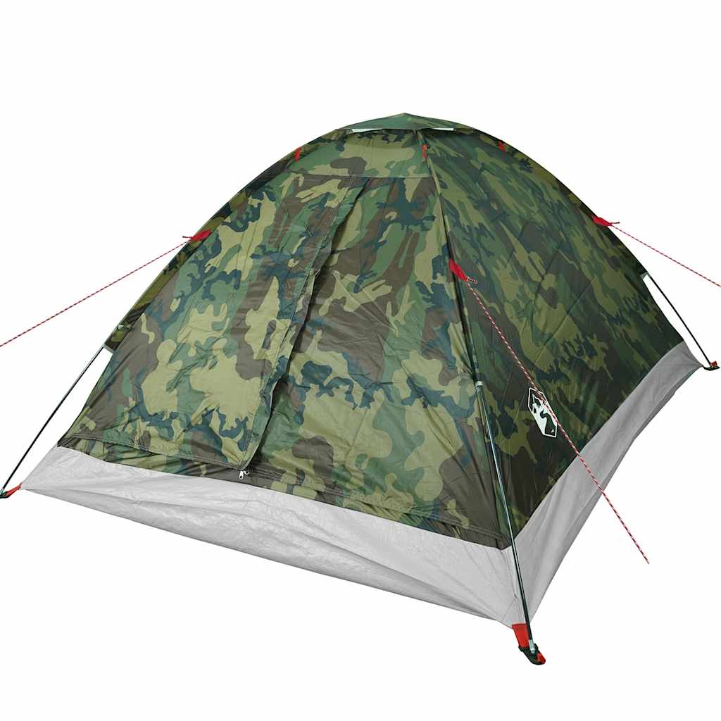 vidaXL Cort de camping cupolă pentru 4 persoane, camuflaj, impermeabil