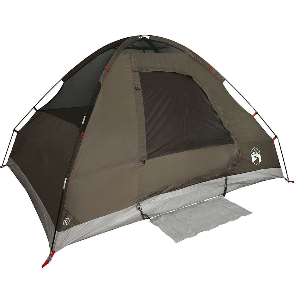 vidaXL Cort de camping cupolă pentru 2 persoane, maro, impermeabil