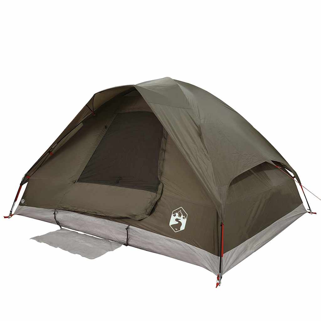 vidaXL Cort de camping cupolă pentru 2 persoane, maro, impermeabil