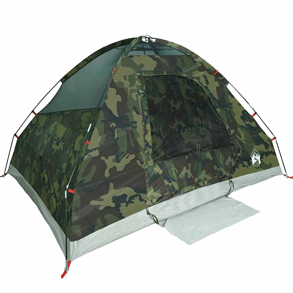 vidaXL Cort de camping cupolă pentru 2 persoane, camuflaj, impermeabil