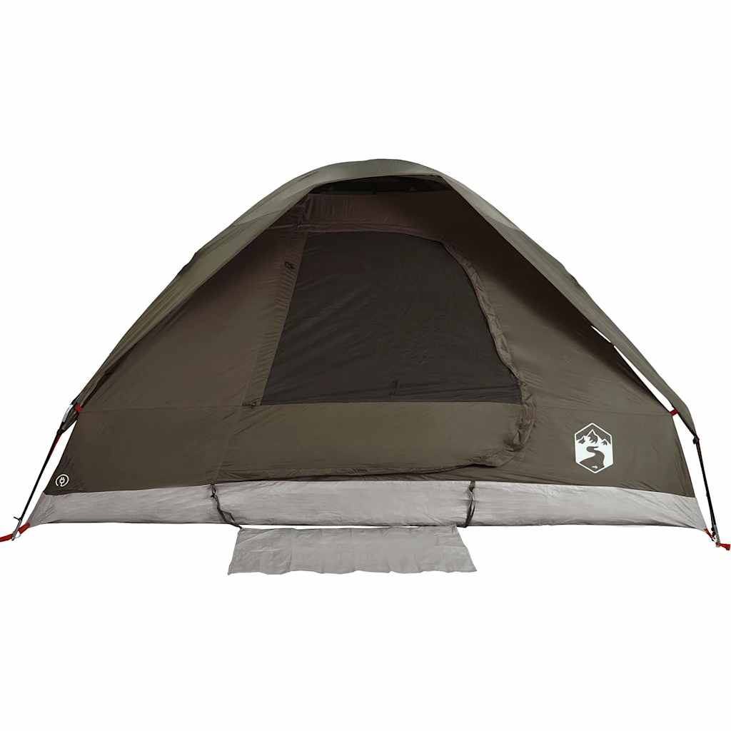 vidaXL Cort de camping cupolă pentru 4 persoane, maro, impermeabil