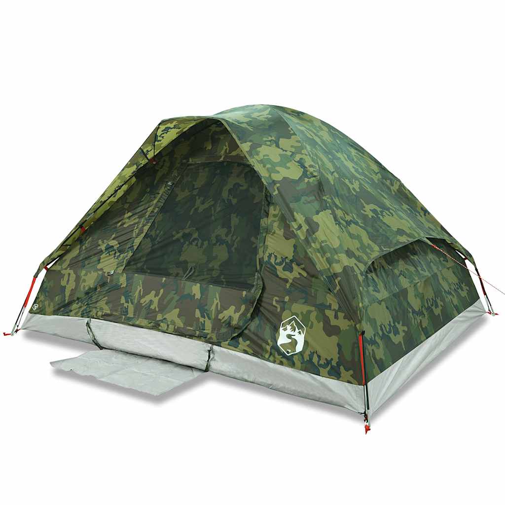 vidaXL Cort de camping cupolă pentru 4 persoane, camuflaj, impermeabil