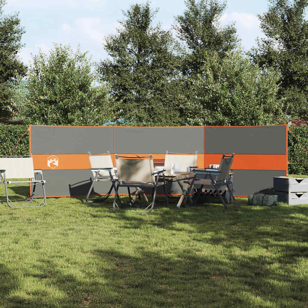 vidaXL Paravan de camping, gri/portocaliu, 490x123 cm, impermeabil vidaXL Paravan de camping, gri/portocaliu, 490x123 cm, impermeabil