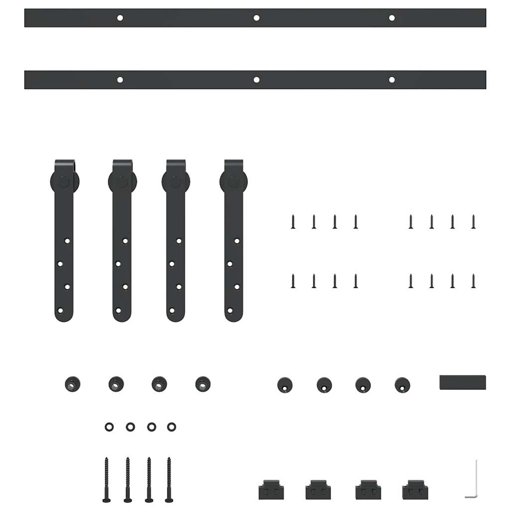 vidaXL Set uși glisante pentru dulap 122 cm oțel carbon vidaXL Set uși glisante pentru dulap 122 cm oțel carbon