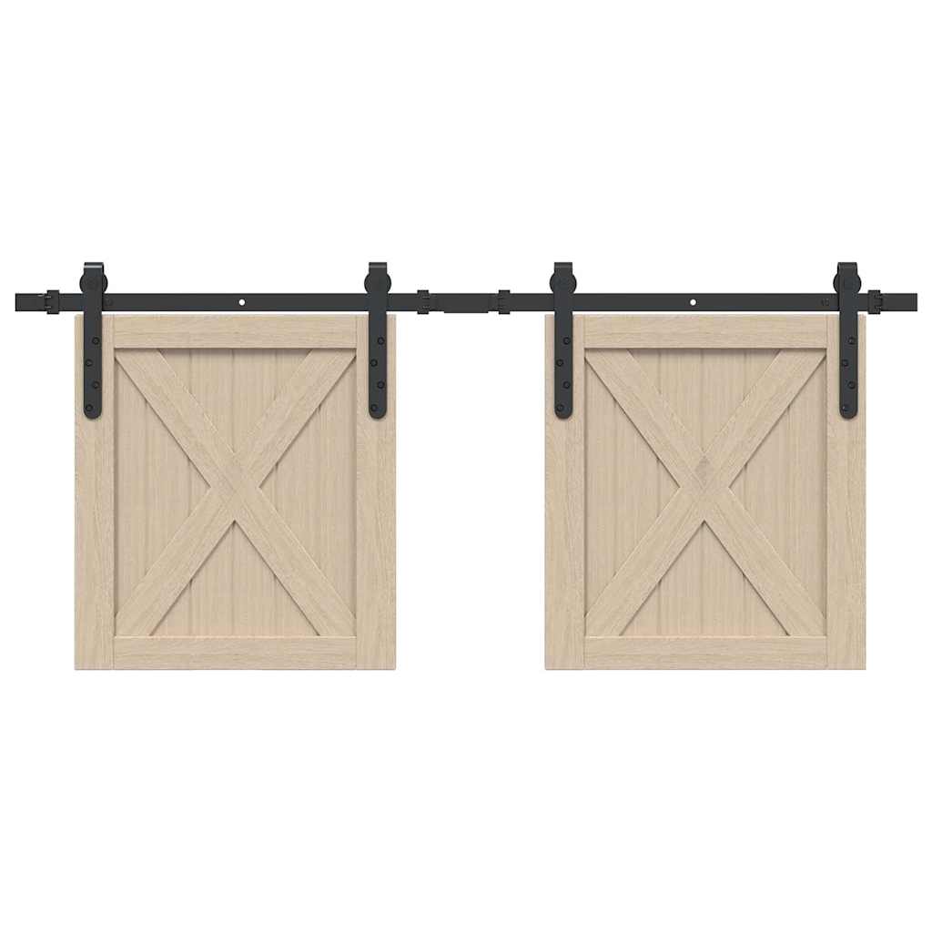 vidaXL Set uși glisante pentru dulap 122 cm oțel carbon vidaXL Set uși glisante pentru dulap 122 cm oțel carbon